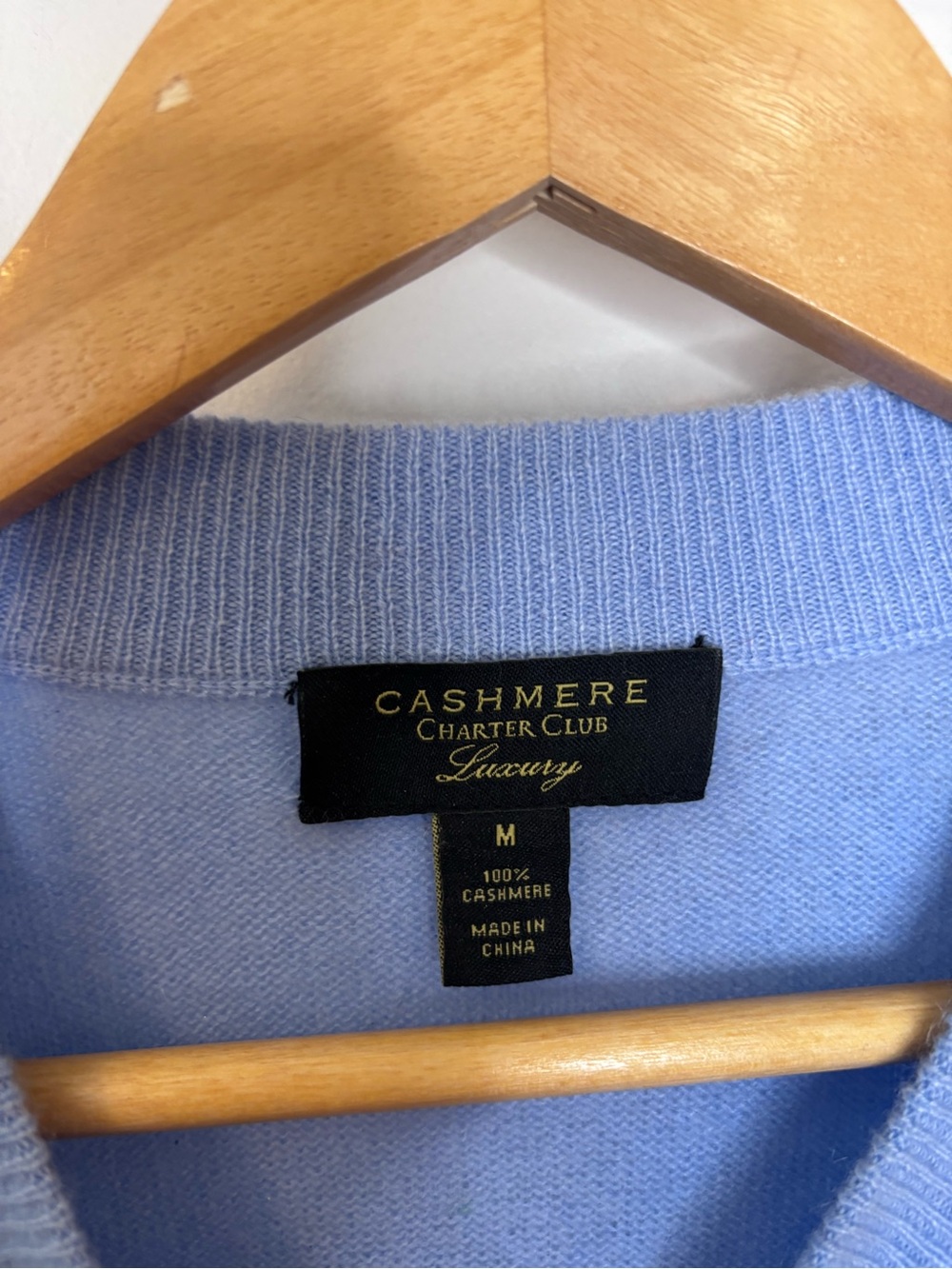 Charter Club Light Blue Crewneck Cashmere Sweater - Picture 6 of 7